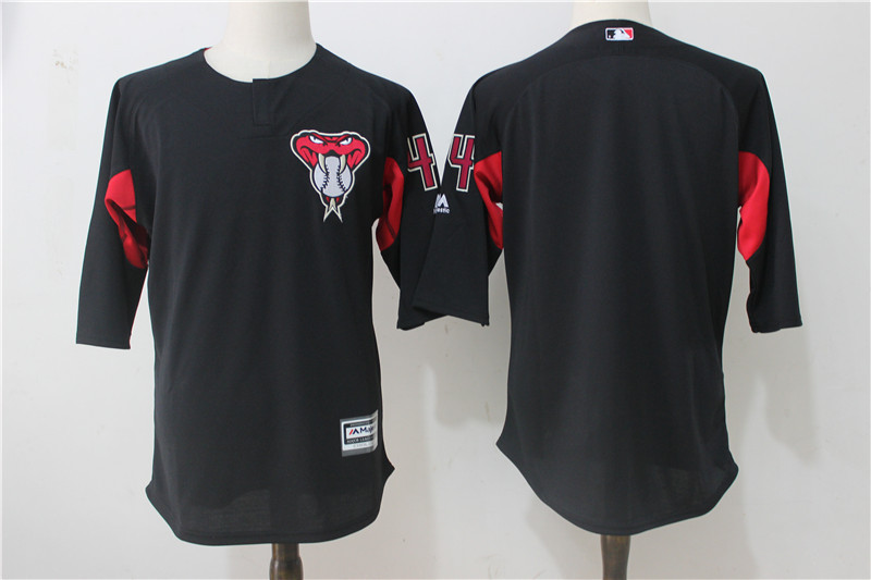 Arizona Diamondbacks #44 Paul Goldschmidt Black Red Authentic Collection On Field 3/4 Sleeve Batting Practice Stitched Jersey - Zenithce