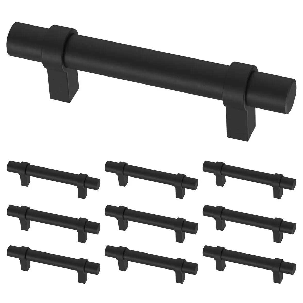 Franklin Brass Simple Modern Square 6-5/16 in. Matte Black Cabinet Drawer Pull P46647K-FB-B - Zenithce