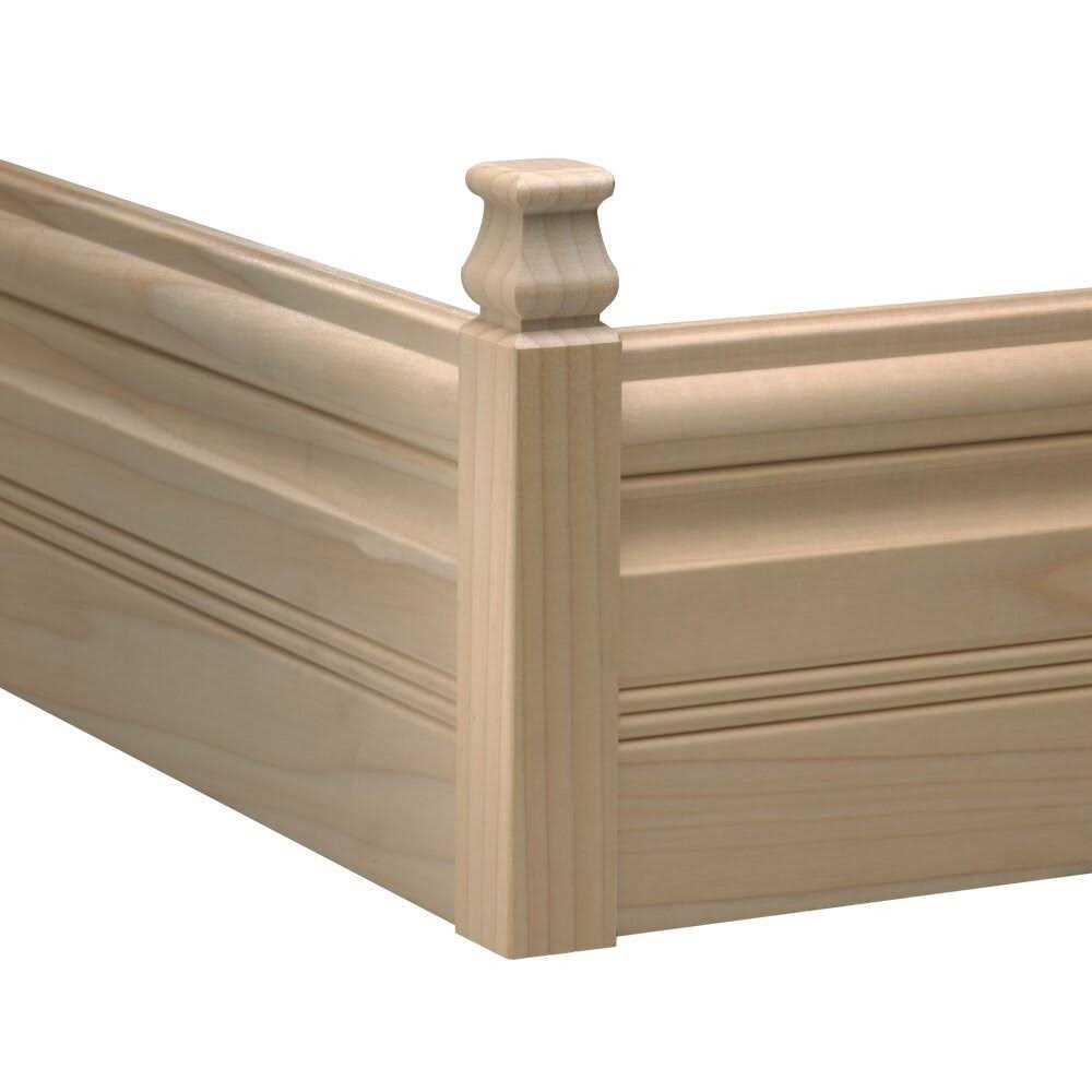 Ornamental Mouldings 742PB 1-1/16 in. x 3-1/2 in. x 6-1/2 in. Pine Plinth Block Moulding - Zenithce