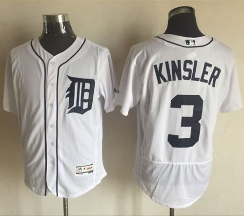 Tigers #3 Ian Kinsler White Flexbase Authentic Collection Stitched Jersey - Zenithce