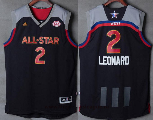 Western Conference San Antonio Spurs #2 Kawhi Leonard adidas Black Charcoal 2017 All-Star Game Swingman Jersey - Zenithce