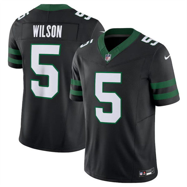 New York Jets #5 Garrett Wilson Black 2024 F.U.S.E. Vapor Limited Stitched Jersey - Zenithce