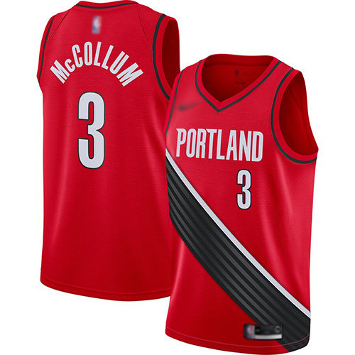 Blazers #3 C.J. McCollum Red Swingman Statement Edition 2019-2020 Jersey - Zenithce