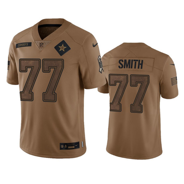 Dallas Cowboys #77 Tyron Smith 2023 Brown Salute To Service Limited Stitched Jersey - Zenithce