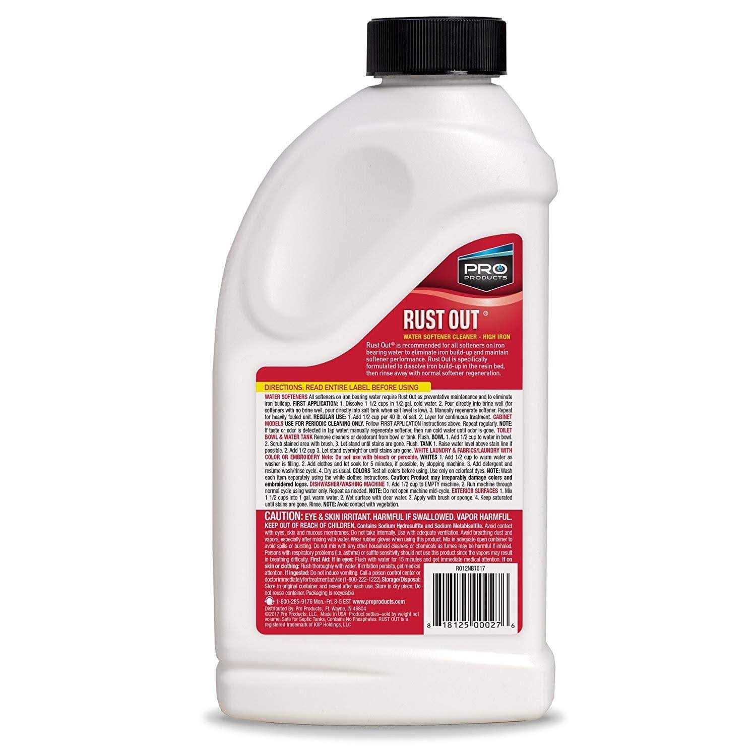 Pro Products. RO12N Rust Out Water Softener Cleaner and Iron Remover - Zenithce