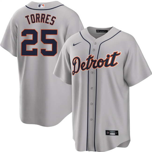 Detroit Tigers #25 Gleyber Torres Gray Cool Base Stitched Jersey - Zenithce