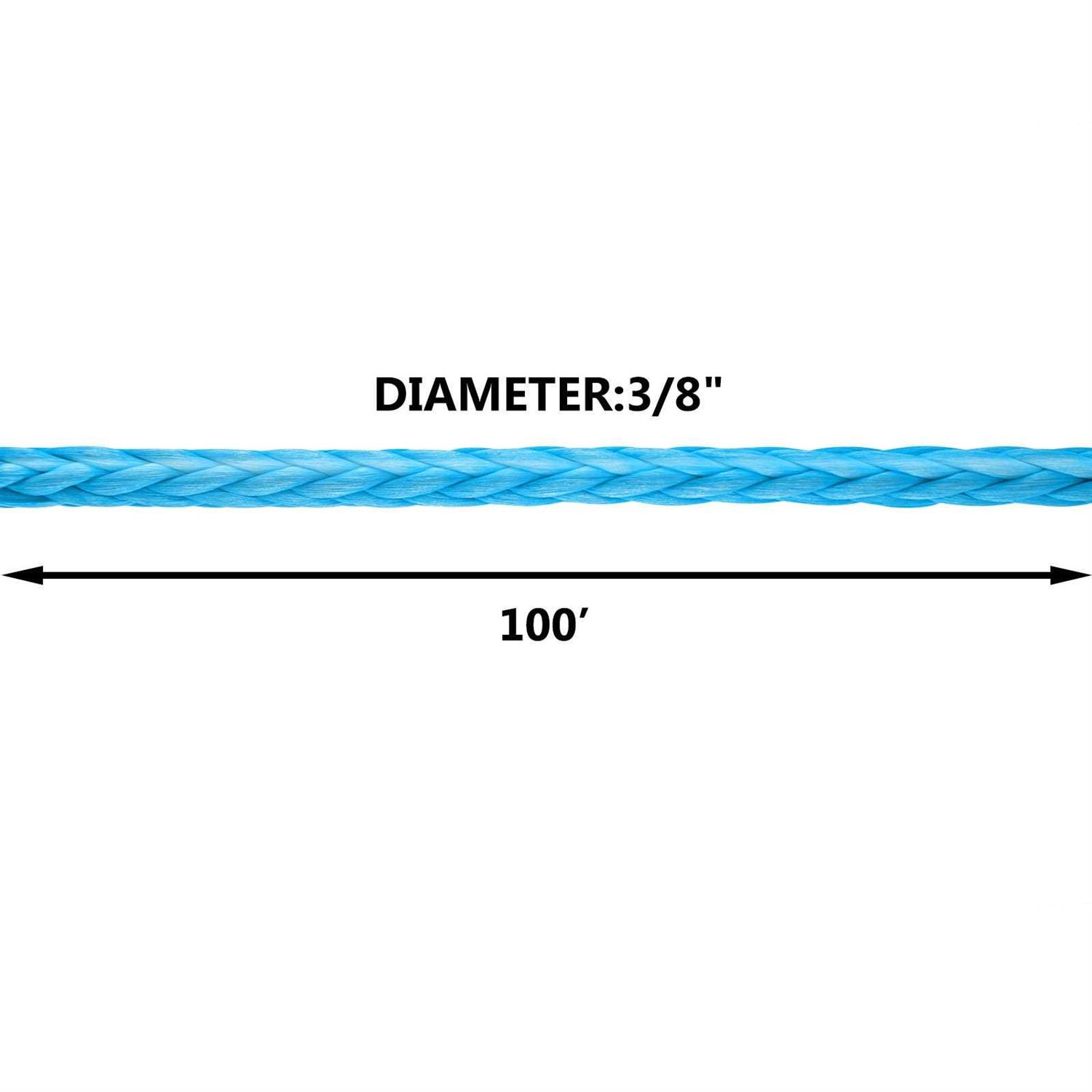 VEVOR Synthetic Winch Rope 100ft Winch Cable with G70 Hook Working Strength - Zenithce