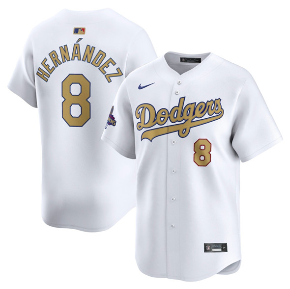 Los Angeles Dodgers #8 Enrique Hernández White 2025 Gold Collection Limited Stitched Jersey - Zenithce