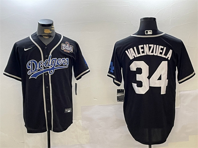 Los Angeles Dodgers #34 Toro Valenzuela Black 2024 World Series Cool Base Stitched Jersey - Zenithce