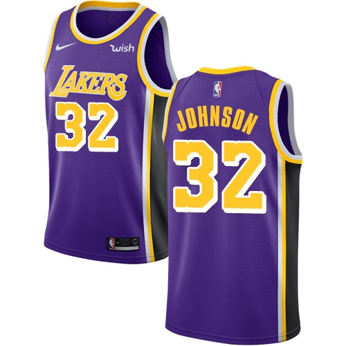 Lakers #32 Magic Johnson Purple Swingman Statement Edition Jersey - Zenithce