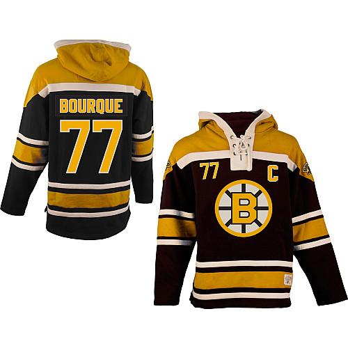 Bruins #77 Ray Bourque Black Sawyer Hooded Sweatshirt Stitched Jersey - Zenithce
