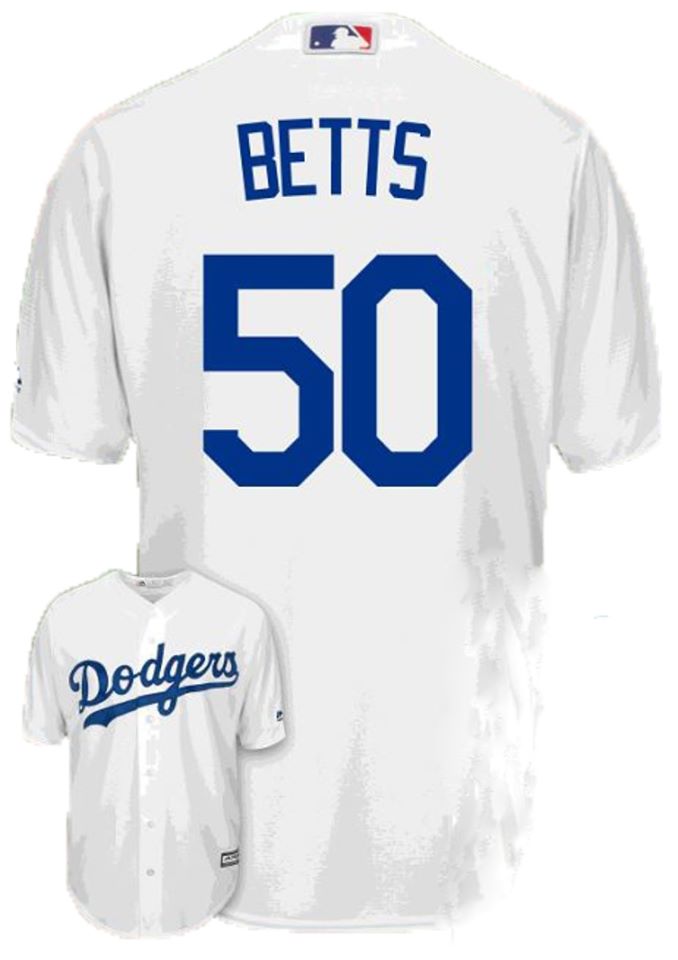 Los Angeles Dodgers #50 Mookie Betts White Cool Base Stitched Jersey - Zenithce