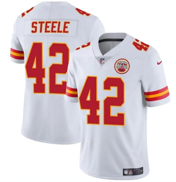Kansas City Chiefs #42 Carson Steele White Vapor Untouchable Limited Stitched Jersey - Zenithce