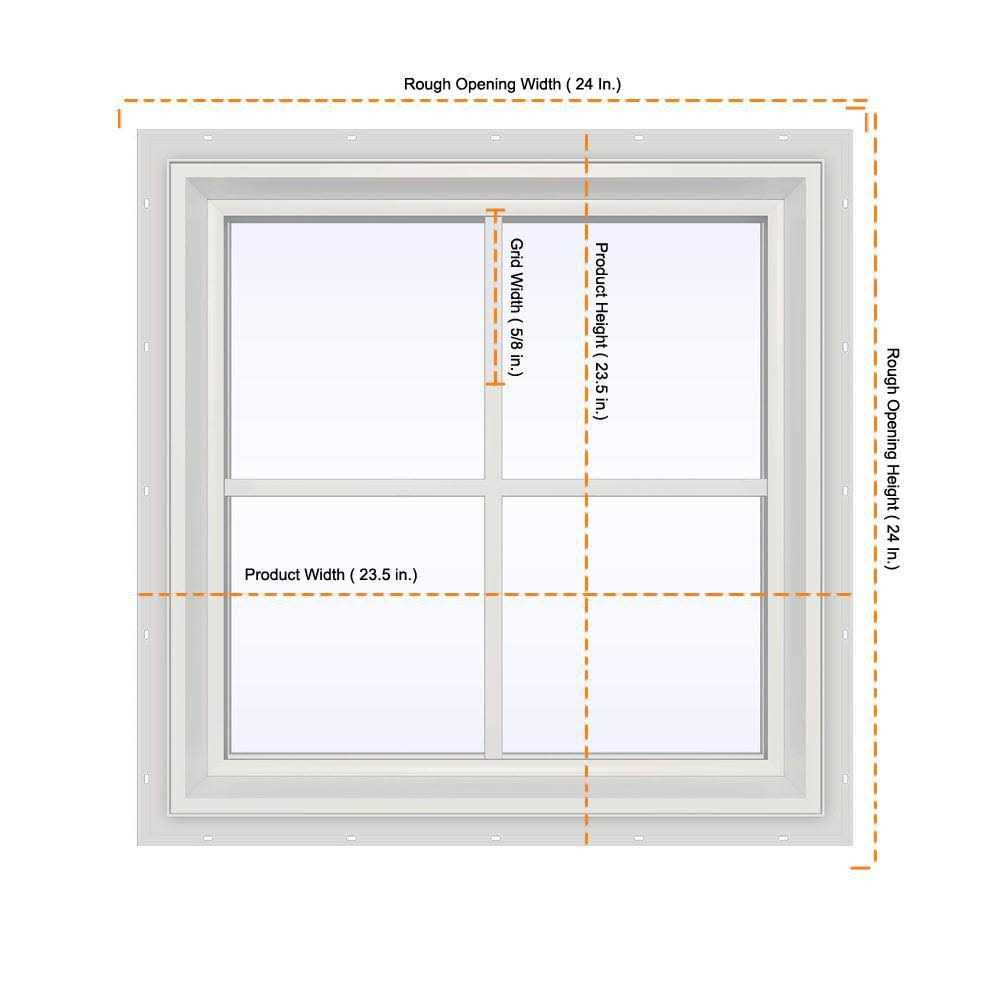 JELD-WEN 23.5 in. x 23.5 in. V-2500 Series White Vinyl Fixed Octagon Geometric Window w/ Low-E 366 Glass - Zenithce