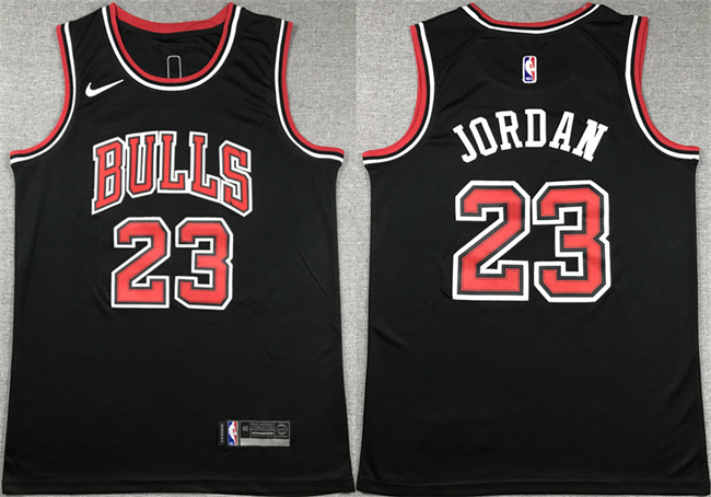 Chicago Bulls #23 Michael Jordan Black Stitched Jersey - Zenithce
