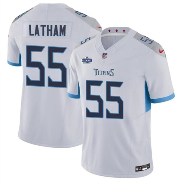 Tennessee Titans #55 JC Latham White 2024 F.U.S.E. With Draft Patch Vapor Limited Stitched Jersey - Zenithce