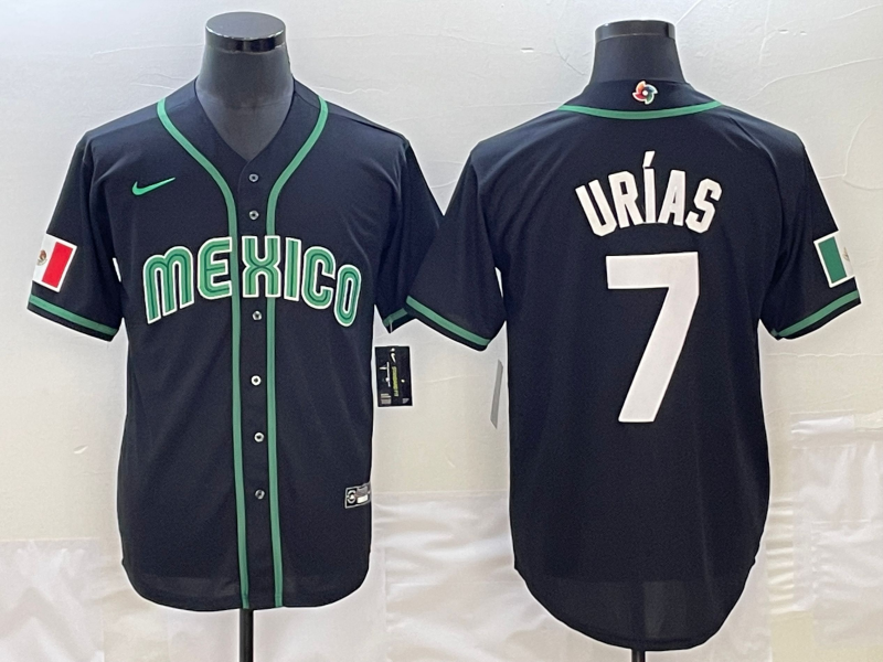 Mexico #7 Julio Urías 2023 Black World Classic Stitched Jersey - Zenithce