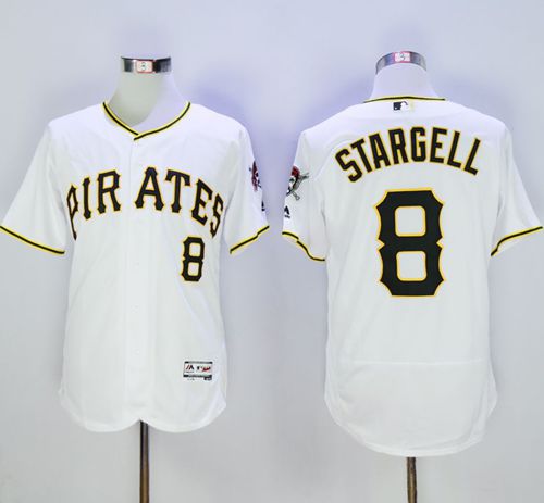 Pirates #8 Willie Stargell White Flexbase Authentic Collection Stitched Jersey - Zenithce