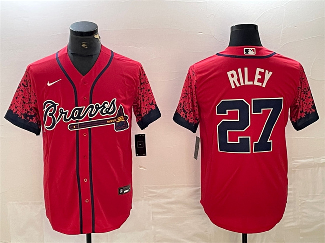 Atlanta Braves #27 Austin Riley Red City Connect Cool Base Stitched Jersey - Zenithce