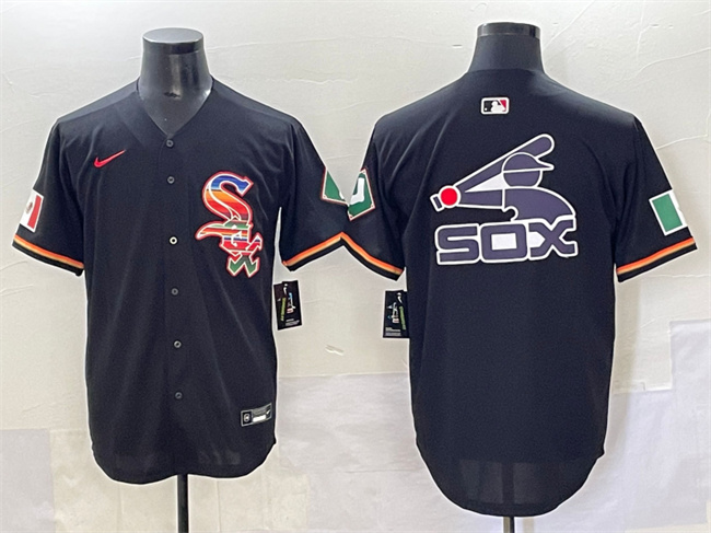Chicago White Sox Team Big Logo Black Mexico Limited Stitched Jersey - Zenithce