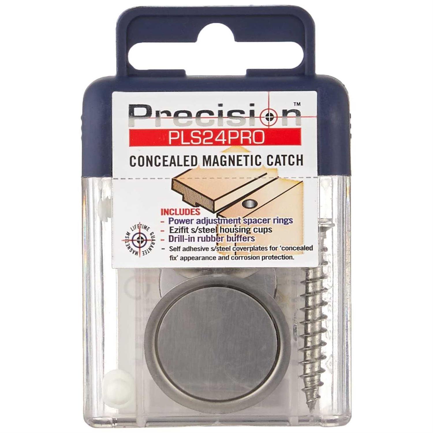 Precision Lock PLS 24 PRO Concealed Magnetic Catch for Light to Heavy Duty Doors with Thickness Greater Than 30 mm - Zenithce