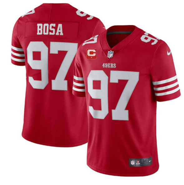 San Francisco 49ers 2022 #97 Nike Bosa Red Scarlet With 1-Star C Patch Vapor Untouchable Limited Stitched Football Jersey - Zenithce