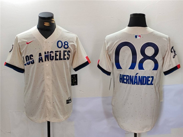 Los Angeles Dodgers #8 Kiké Hernández Cream 2024 City Connect Limited Stitched Jersey - Zenithce