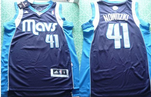 Dallas Mavericks #41 Dirk Nowitzki Revolution 30 Swingman Navy Blue Jersey - Zenithce