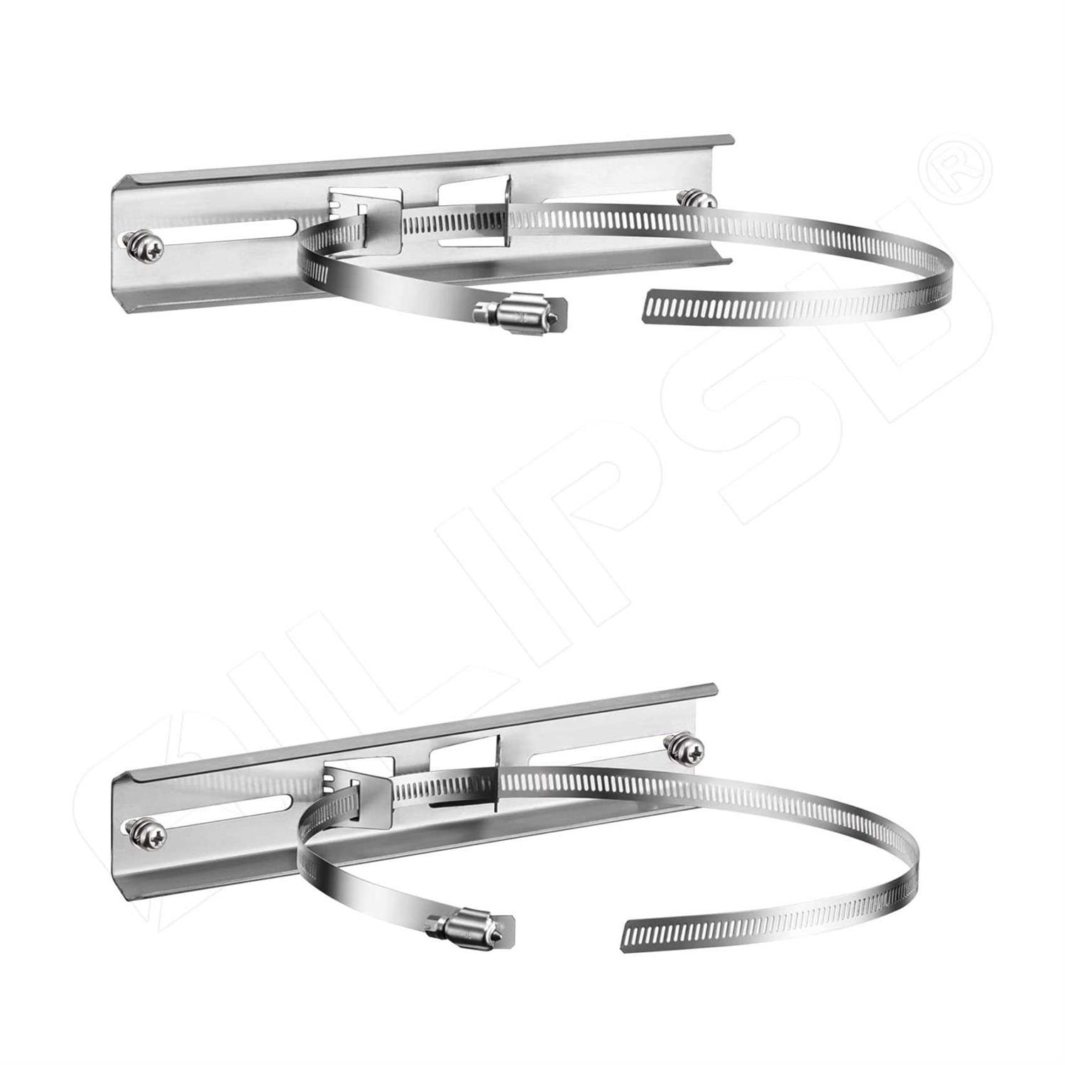 QILIPSU Pole Mounting Kits 304 Stainless Brackets with Adjustable 50-200mm Clamp for Outdoor Waterproof Junction Box - Zenithce