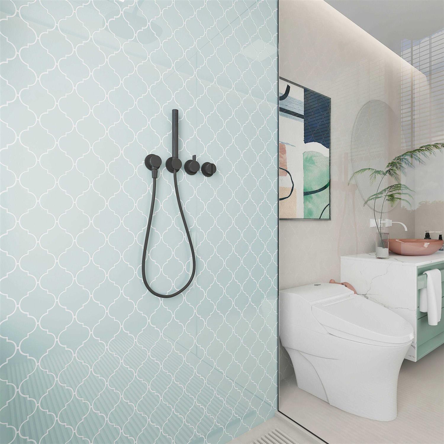 Giorbello Arabesque 4-in x 4-in Glossy Glass Wall Tile - Zenithce