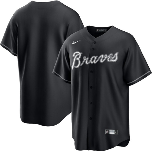 Atlanta Braves Blank Black Lights Out Limited Stitched Jersey - Zenithce