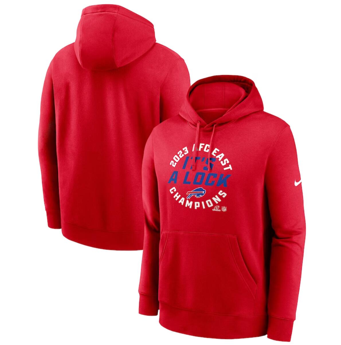 Buffalo Bills Red 2023 AFC East Division Champions Locker Room Trophy Collection Club Pullover Hoodie - Zenithce