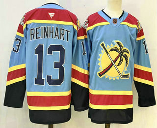 Florida Panthers #13 Sam Reinhart Blue Reverse Retro Stitched Authentic Jersey - Zenithce
