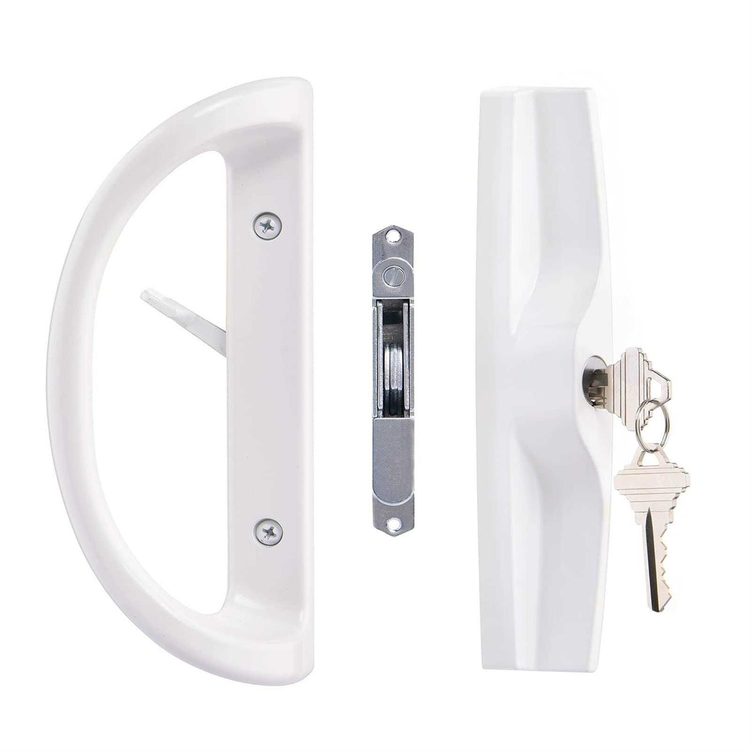 HauSun Patio Door Handle Set + Mortise Lock 45° Perfect Replacement for Sliding Glass Door Fits 3-15/16” Screw Hole Spacing - Zenithce