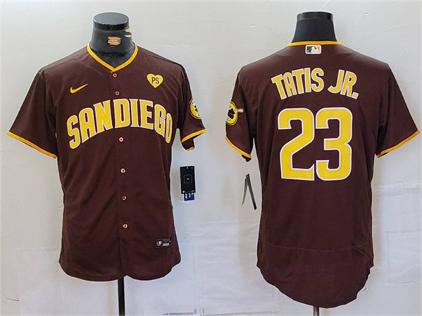 San Diego Padres #23 Fernando Tatis Jr. Brown With PS Patch Flex Base Stitched Jersey - Zenithce