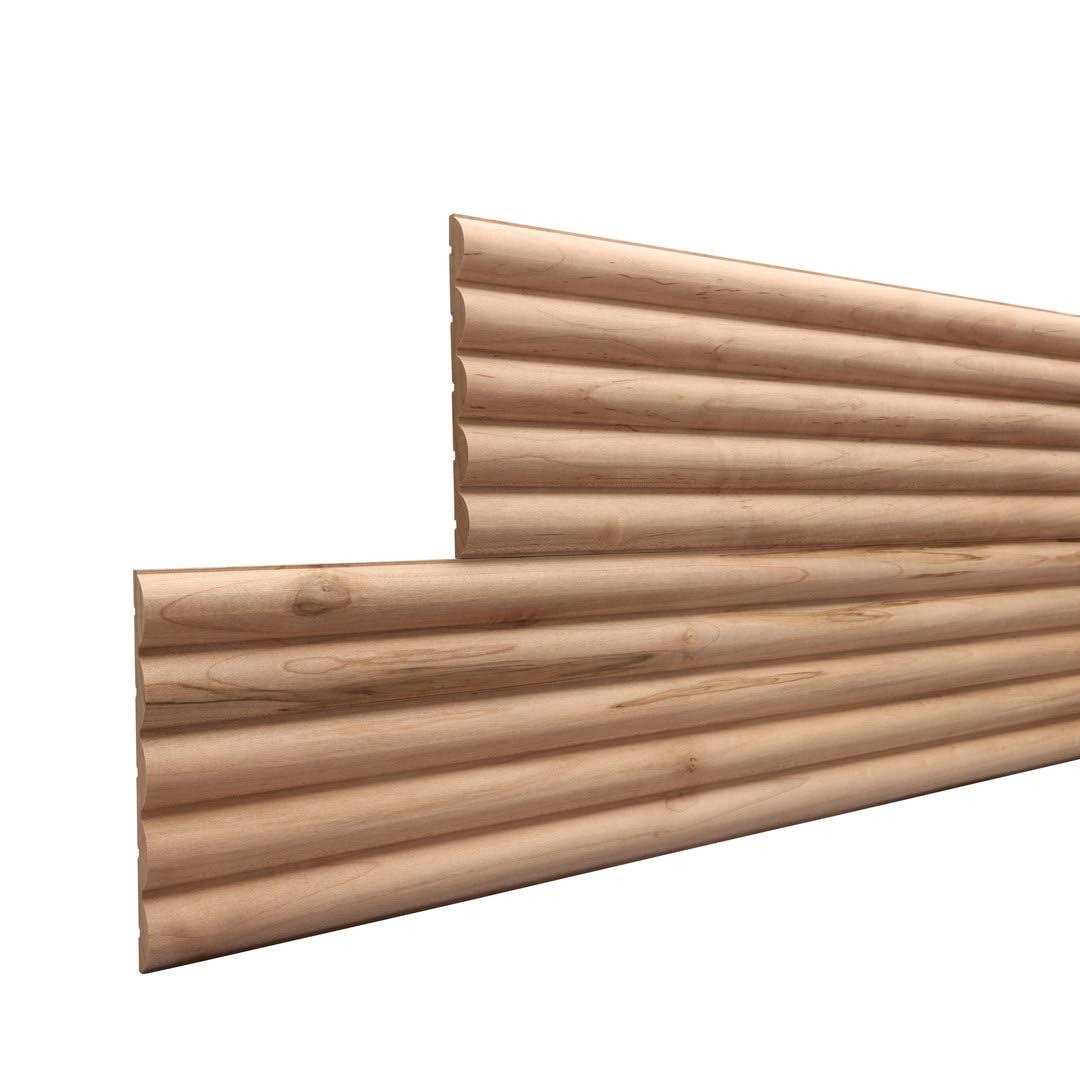 Ornamental Mouldings 5 in. x 0.438 in. x 48 in. White Wood Large Bead Panel Moulding - Zenithce