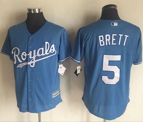 Royals #5 George Brett Light Blue New Cool Base Alternate 1 Stitched Jersey - Zenithce