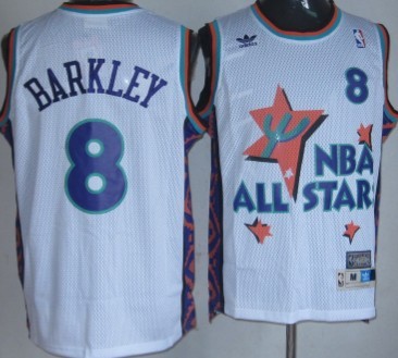 1995 All-Star #8 Charles Barkley White Swingman Throwback Jersey - Zenithce
