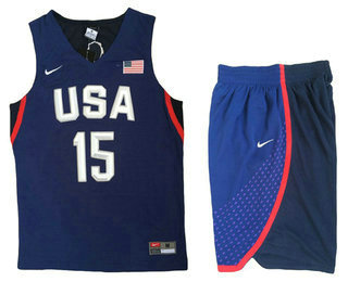 2016 Olympics Team USA #15 Carmelo Anthony Navy Blue Revolution 30 Swingman Jersey With Shorts - Zenithce