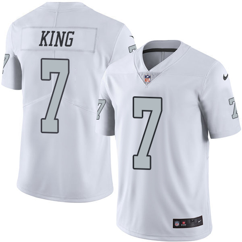 Raiders #7 Marquette King White Stitched Limited Rush Nike Jersey - Zenithce