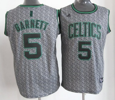 Boston Celtics #5 Kevin Garnett Gray Static Fashion Jersey - Zenithce