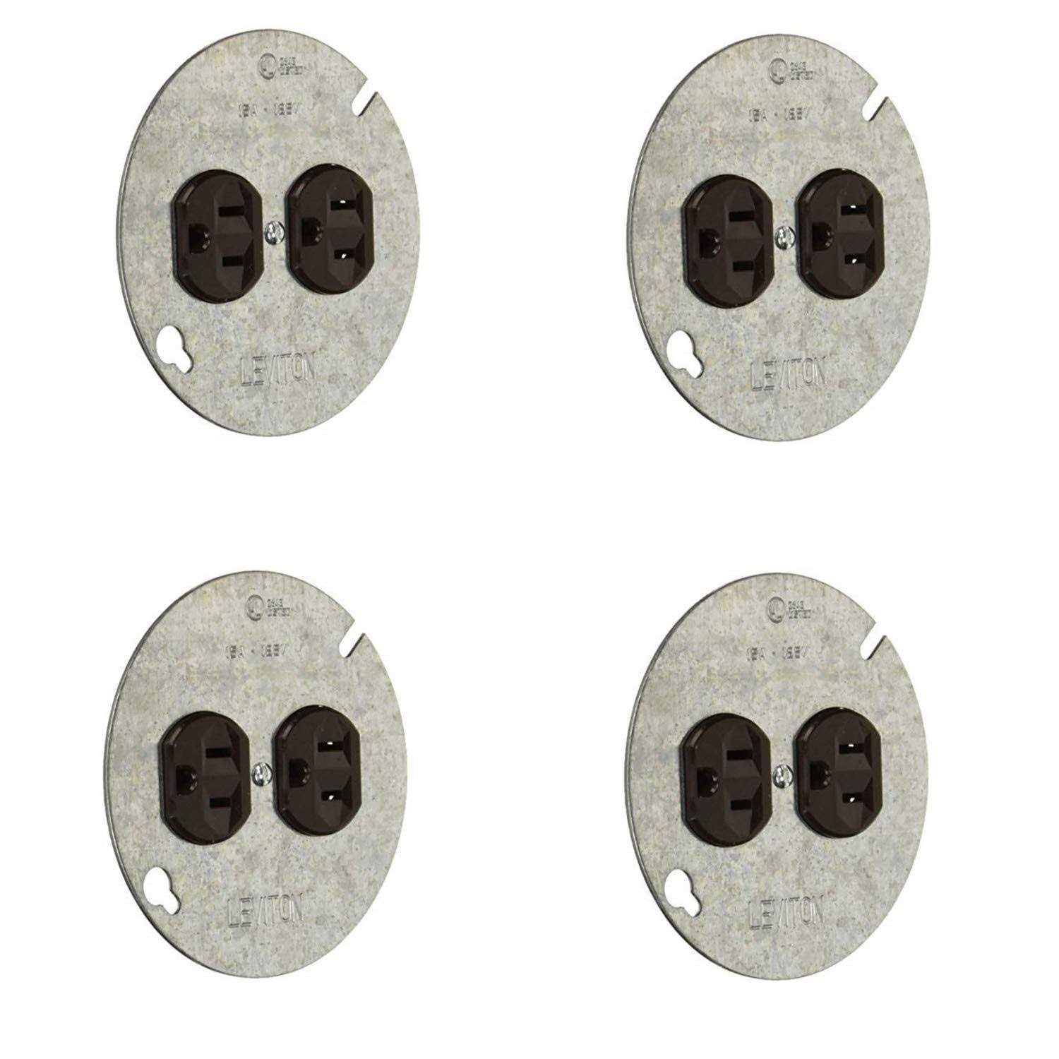 Leviton 5042 15 Amp 125 Volt Duplex Receptacle On 4-Inch Cover - Zenithce