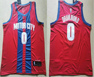 Detroit Pistons #0 Andre Drummond NEW Red 2020 City Edition Swingman Jersey - Zenithce