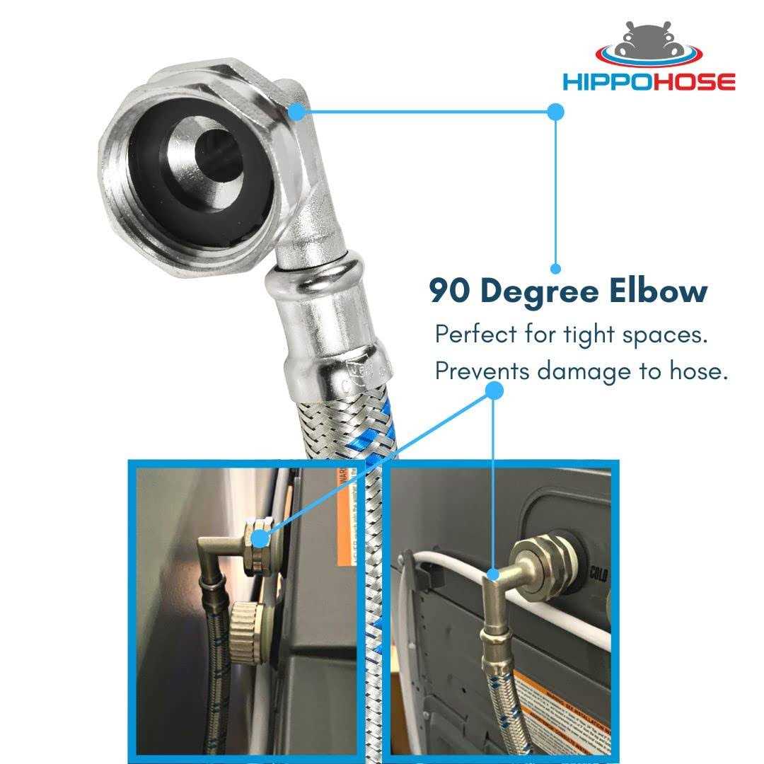 Washing Machine Hoses Double 90 Elbow to Fit Tight Spaces - Zenithce