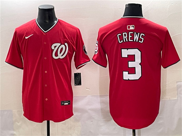 Washington Nationals #3 Dylan Crews Red Limited Stitched Jersey - Zenithce