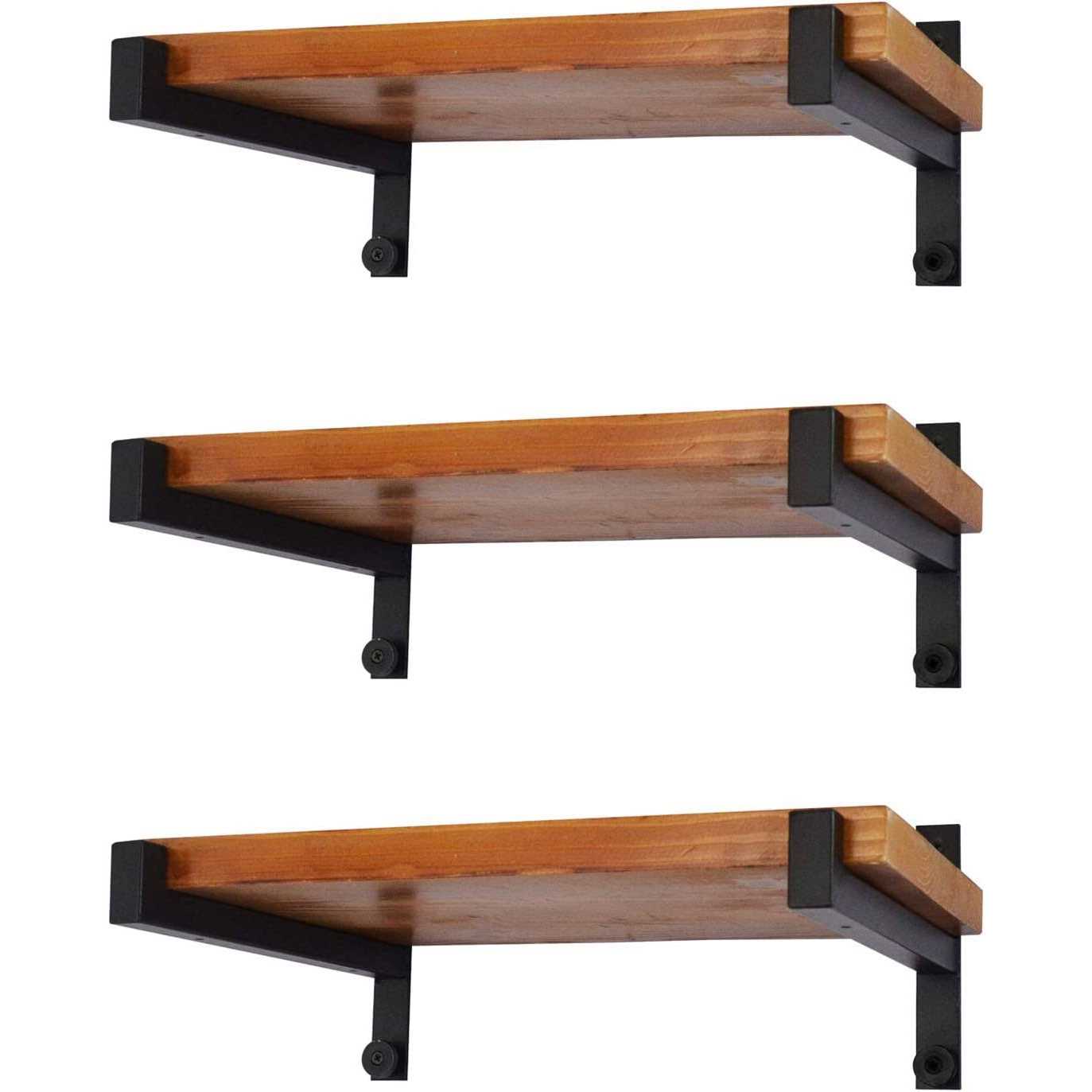 EZYDECOR 6 Shelf Brackets Wall Mounted Industrial Metal Shelving Lip - Zenithce