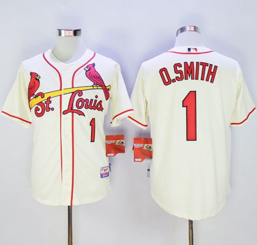 Cardinals #1 Ozzie Smith Cream Cool Base Stitched Jersey - Zenithce