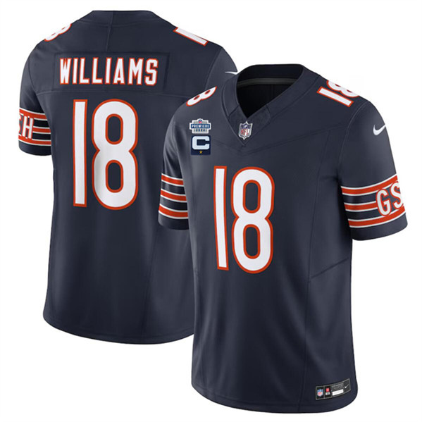 Chicago Bears #18 Caleb Williams Navy 2024 F.U.S.E. With Draft Patch And 1-Star C Patch Vapor Stitched Jersey - Zenithce