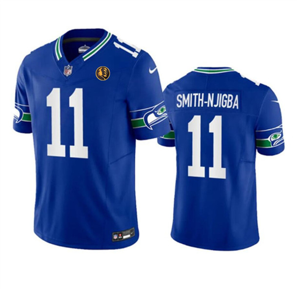 Seattle Seahawks #11 Jaxon Smith-Njigba Royal 2023 F.U.S.E. Throwback With John Madden Patch Vapor Limited Stitched Jersey - Zenithce