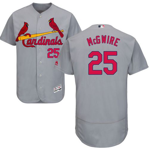 Cardinals #25 Mark McGwire Grey Flexbase Authentic Collection Stitched Jersey - Zenithce